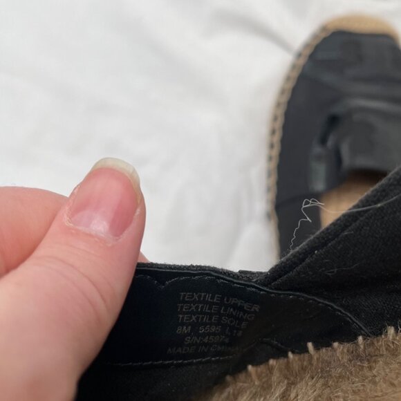 Tory Burch Womens Black Poppy Logo Espadrille Flats Size 8 - Picture 9 of 10